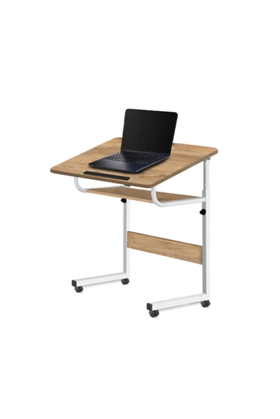 servetavcı Çalışma Masası Yükseklik Ayarlı Raflı ve Eğimli Laptop Sehpası ve Çalışma Masası - 70x40 (Tekerli) ürün görseli 1