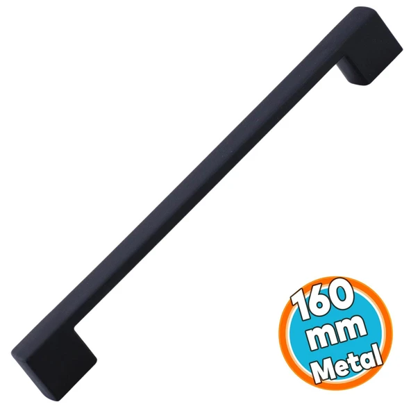 Kulp Siyah Mobilya Çekmece Mutfak Dolap Dolabı Kulpu Kulbu Kulpları 160 mm (SERT PLASTİK) ürün görseli 1