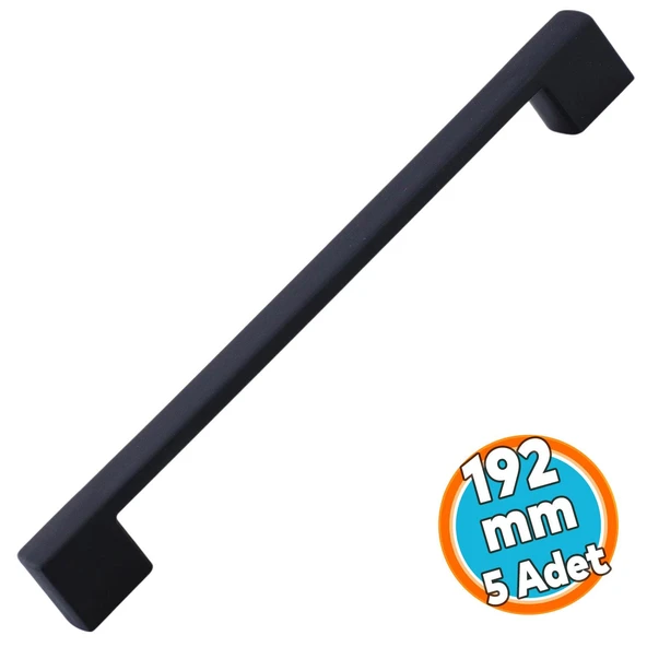 Mobilya Kulp Siyah Çekmece Mutfak Dolap Dolabı Kulpu Kulbu Kulpları 160 mm (SERT PLASTİK) ürün görseli 1