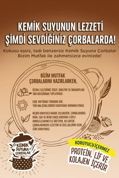 Bizim Mutfak Kemik Suyuna Kelle Paça Çorbası 65 Gr 6'Lı Paket - Resim 3