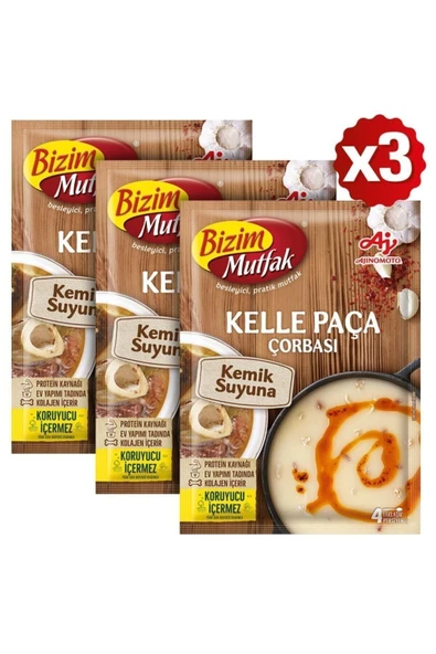 Bizim Mutfak Kemik Suyuna Kelle Paça Çorbası 65 Gr 3'Lü Paket ürün görseli 1