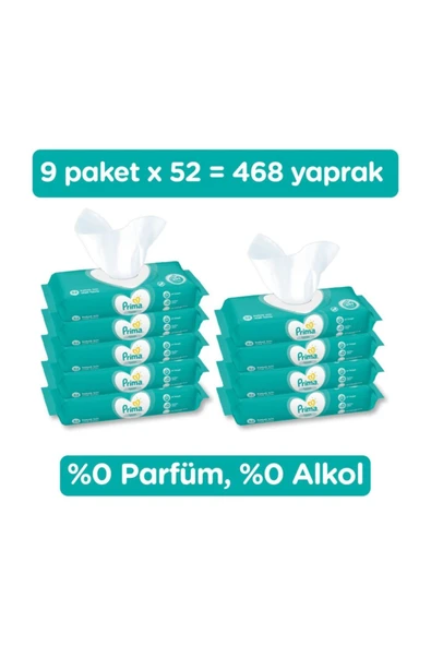 Prima Islak Havlu Mendil Hassas Ciltler İçin 9 x 52'li ürün görseli 1