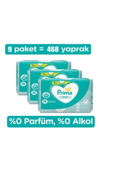 Prima Islak Havlu Hassas Ciltler Için 3'lu Fırsat Paketi (468yaprak) ürün görseli 1
