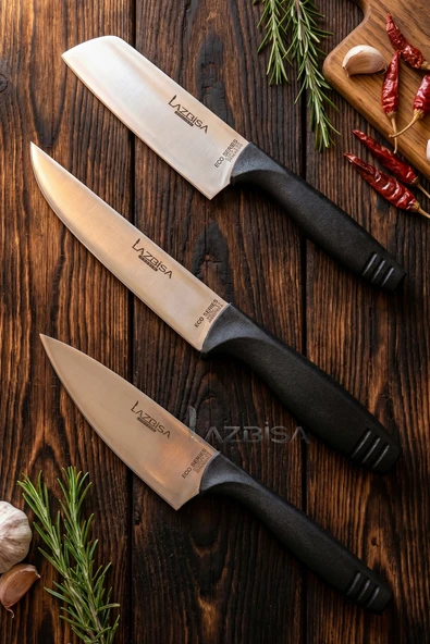 Eco Serisi Mutfak Bıçak Seti Et Ekmek Sebze Şef Bıçağı 3 Lü Set ürün görseli 1