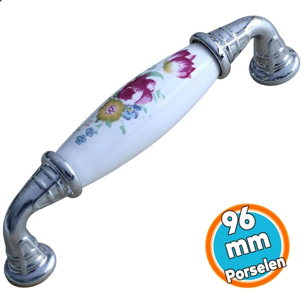 Mobilya Mutfak Çekmece Dolap Kapak Dolabı Kulbu Kulpu Kulpları Beyaz (96 MM-9.6 CM) Gerçek Porselen ürün görseli 1