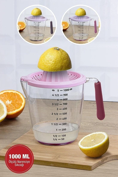 Orvila Orvila Ölçü Kaplı Pratik Limon Portakal Ve Narenciye Sıkacağı 1000 ml - (HEDİ?YE ATOM KURABİ?YE KALİBİ) ürün görseli 1