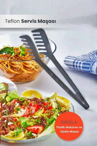 Orvila Orvila Yanmaz Yapışmaz Yüksek Isıya Dayanıklı Makarna ve Salata Servis Maşası ürün görseli 1