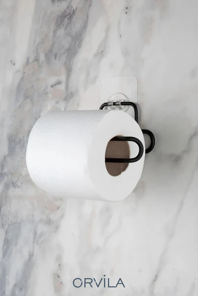 Orvila Orvila Yapışkanlı MetalTuvalet Kağıtlılığı - Siyah ürün görseli 1