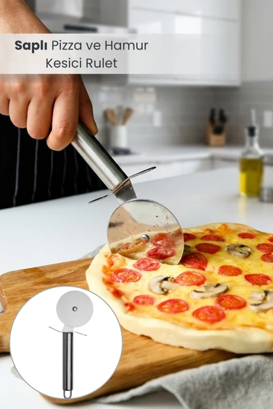 Orvila Orvila Çelik Saplı Pizza ve Hamur Kesici Rulet ürün görseli 1