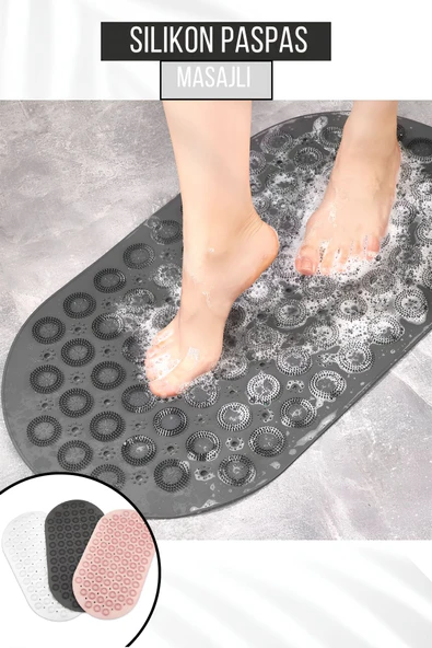 Orvila Orvila Silikon Kaydırmaz Taban Masajlı Duşakabin ve Banyo Paspası - Oval Banyo ve Küvet İçi Masajlı Paspas ürün görseli 1