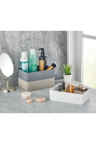 Orvila Orvila 2 Adet Banyo Mutfak Makyaj Malzemeleri Düzenleyici Kat Kat Organizer Kutu ürün görseli 1