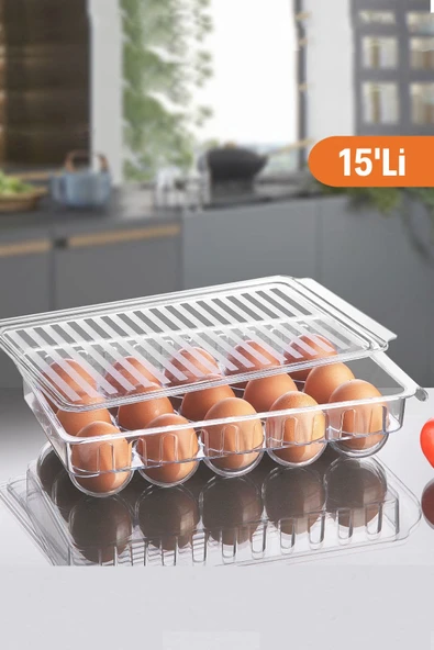Orvila Orvila 15'li Yumurta Saklama Kabı Organizeri - Dolap Içi Yumurtalık ürün görseli 1