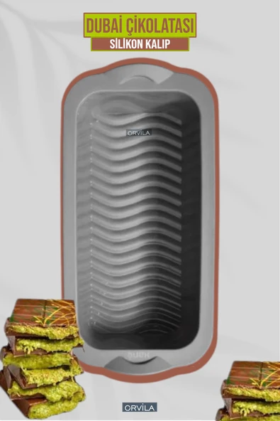 Orvila Orvila Dubai Çikolatası Kalıbı - Airfryer Baton Pasta Kek Ve Ekmek Kalıbı - Silikon Fırında Pişirme Matı ürün görseli 1