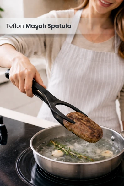Orvila Orvila Yanmaz Yapışmaz 220 Derece Dayanıklı Teflon Maşalı Spatula - Spatula Servis Kepçesi ürün görseli 1