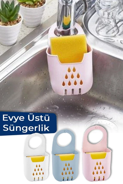 Orvila Orvila Asılabilir Süngermatik Silikon Bulaşık Süngerlik Ve Evye Düzenleyici (SÜNGER HEDİYELİ) ürün görseli 1