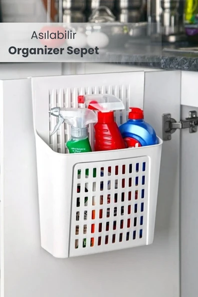 Orvila Orvila Dolap Kapağına Asılabilir Plastik Sepet - Düzenleyici Organizer ürün görseli 1