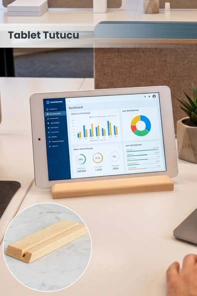 Orvila Orvila Kaydırmaz Taban Ahşap Tablet Tutucu Stand ürün görseli 1