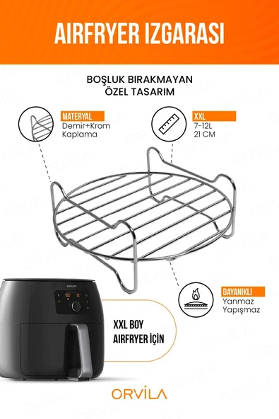 Orvila Orvila Airfryer Izgara Teli | Fritöz Metal Aksesuarı Xxl ürün görseli 1