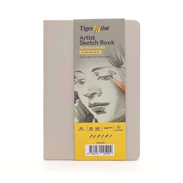 Tigertint Sert Kapak Eskiz Defteri 140 g A5 80 Yaprak Bej 100140531 ürün görseli 1