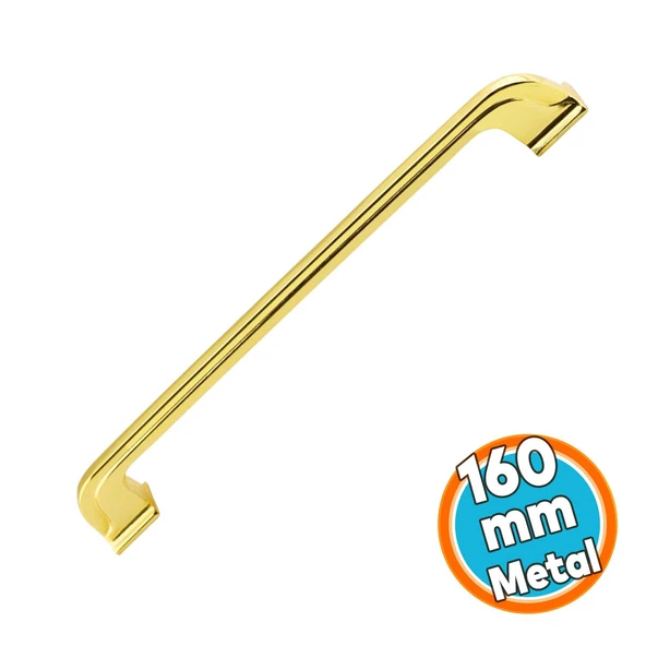 Mobilya Kulp Mutfak Dolabı Çekmece Dolap Kapak Kulpu Düz 160 Mm Kulbu Gold Altın Metal Kulpları ürün görseli 1