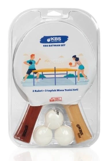 Kbs Batman Set Masa Tenisi Raketi 2 Raket 3 Top ürün görseli 1