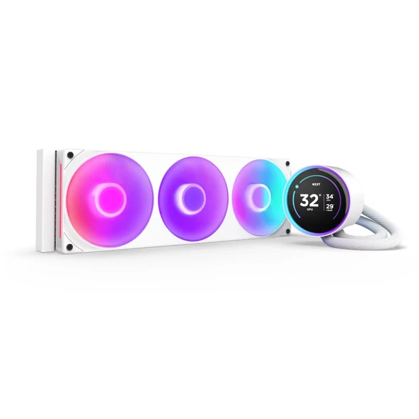 NZXT Kraken Elite RGB IPS LCD RL-KR36E-W2 360 mm Beyaz İşlemci Sıvı Soğutucu ürün görseli 1