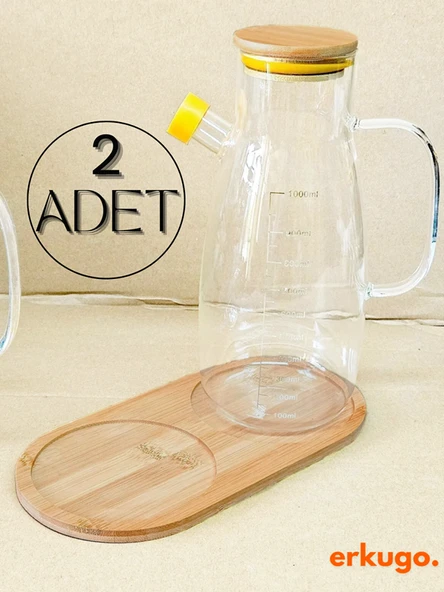 2 Adet Bambu 2 Bölmeli Yağdanlık Altlığı, Yağdanlık Standı, Sosluk Standı ürün görseli 1