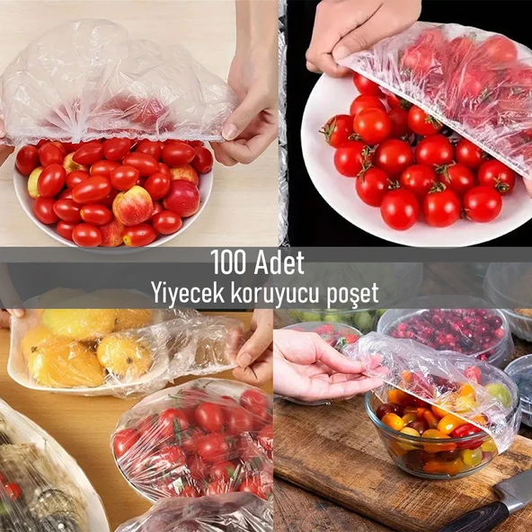 Porsima 100 Adet Tek Kullanımlık Gıda Koruyucu Lastikli Tazeliği Koruyan Tencere Tabak Gıda Koruyucu Çok Amaçlı Kapak Gıda Bonesi ürün görseli 1
