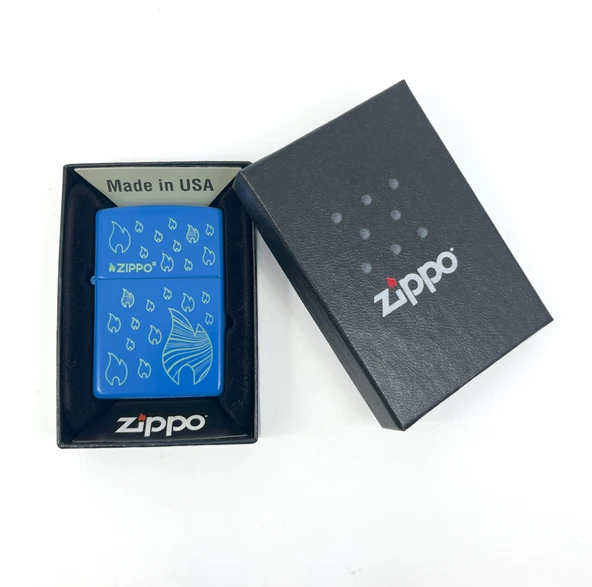Zippo Sky Blue Flame Dizayn Çakmak - Resim 2