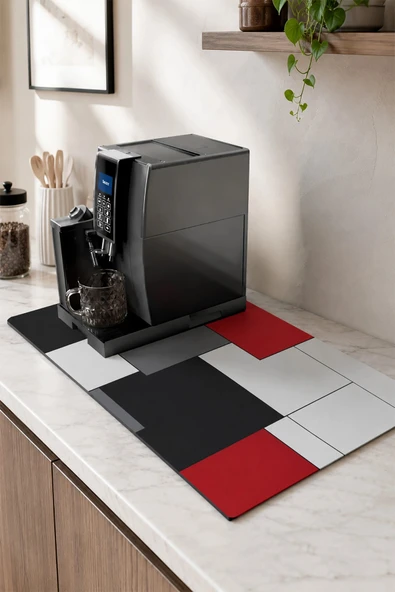 Valerine Life Barista Matı Sıvı Geçirmez Büyük Boy XXL Kahve Barı Espresso Kahve Makinesi Pad 40x90cm 27241225 ürün görseli 1
