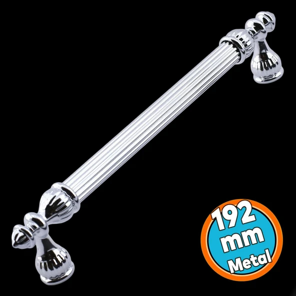 Mobilya Kulp Mutfak Dolabı Çekmece Dolap Kulpları Kapak Kulpu Kulbu Krom Renk 192 mm Metal ürün görseli 1