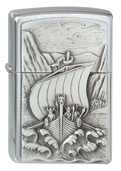 Zippo Viking Fjord Amblem Dizayn Çakmak ürün görseli 1