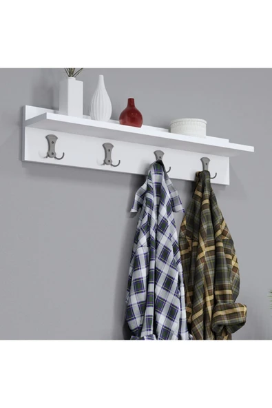 Ferniso Mobilya 80 cm Duvar Askılık Beyaz - Resim 3
