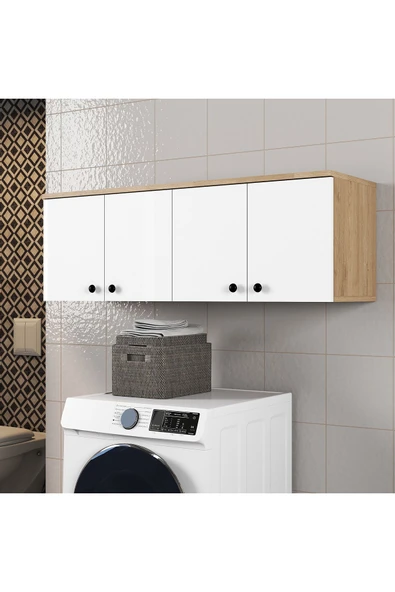 Ferniso Mobilya Banyo Dolabı 4 Kapaklı Beyaz ürün görseli 1