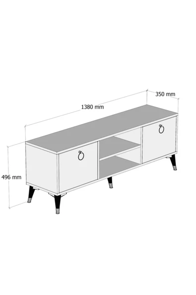 Ferniso Mobilya138 cm Tv Ünitesi Çam - Resim 4