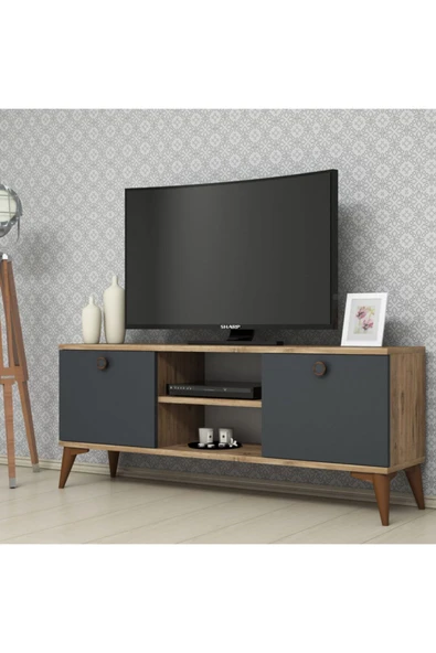 Ferniso Mobilya 120 cm Tv Ünitesi Çam-Antrasit ürün görseli 1