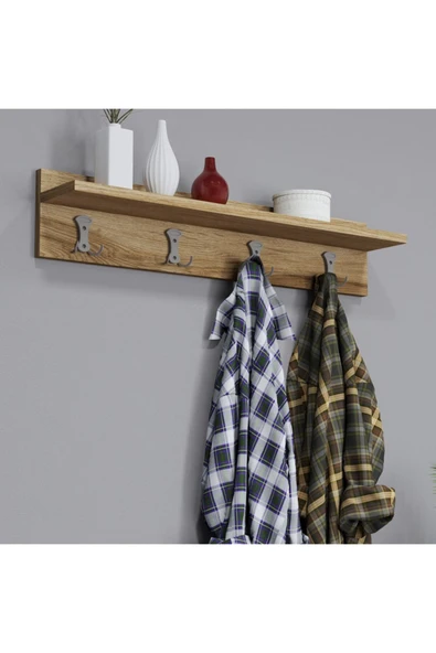 Ferniso Mobilya 80 cm Duvar Askılık Çam - Resim 3