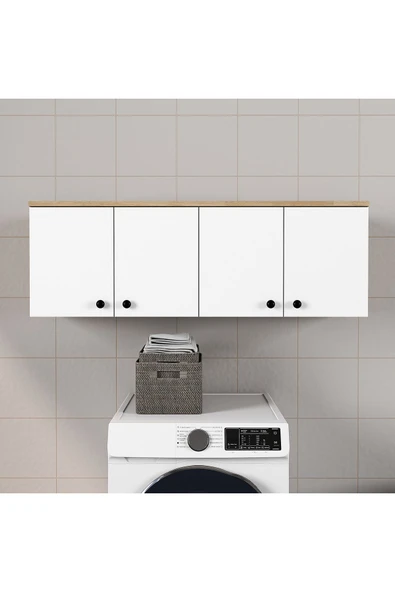 Ferniso Mobilya Banyo Dolabı 4 Kapaklı Beyaz - Resim 3