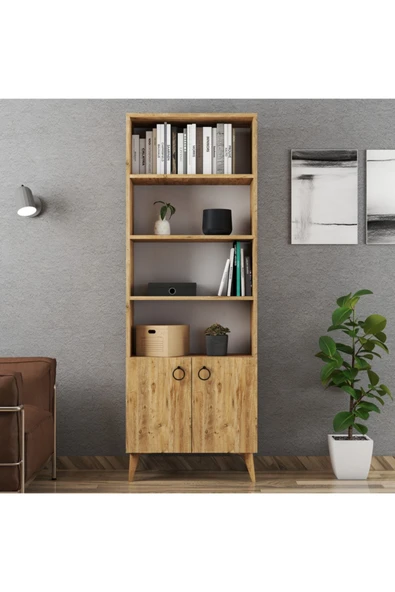 Ferniso Mobilya 2 Kapaklı Kitaplık Çam - Resim 2