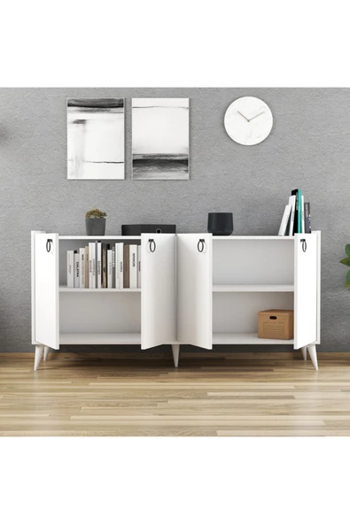 Ferniso Mobilya 165 cm Konsol Beyaz - Resim 3