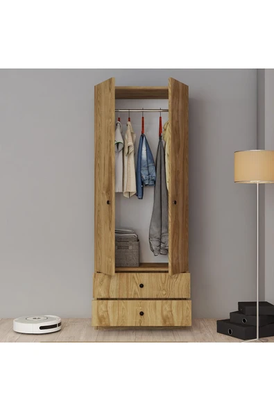 Ferniso Mobilya 2 Kapılı 2 Çekemceli Gardrop Ud - Resim 2