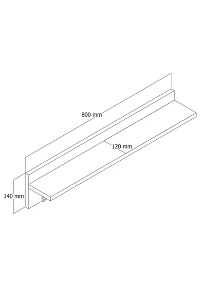 Ferniso Mobilya 80 cm Duvar Askılık Beyaz - Resim 4