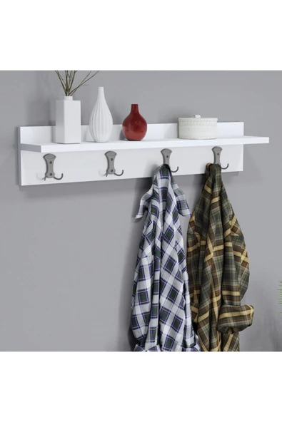 Ferniso Mobilya 80 cm Duvar Askılık Beyaz ürün görseli 1