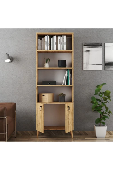 Ferniso Mobilya 2 Kapaklı Kitaplık Çam - Resim 3