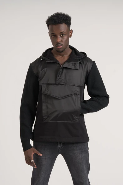 Regular Fit Kapşonlu Kanguru Cepli Sweatshirt - Resim 7