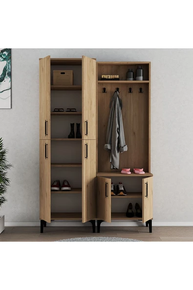 Ferniso Mobilya Portmanto+Ayakkabılık Ceviz - Resim 3