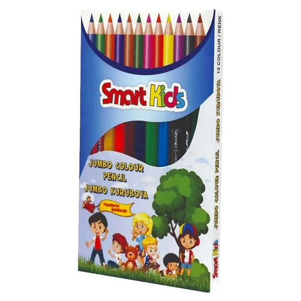 Smart Kids Jumbo Kuru Boya 12 Renk Tam Boy ürün görseli 1