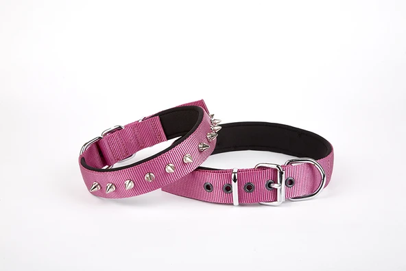 Doggie Çivi Desenli Köpek Tasması 2,5*60 cm Mor ürün görseli 1