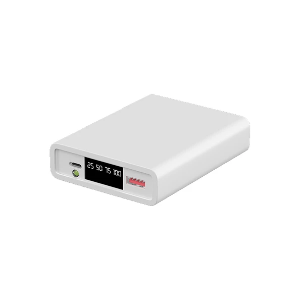 Enerx ENR-P1025DC 10.000 mAh 2.1A Led Göstergeli Powerbank Beyaz ürün görseli 1