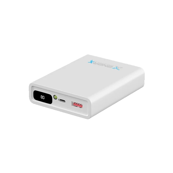 Enerx ENR-P10188DC 10.000 mAh 2.1A Dijital Göstergeli Powerbank Beyaz ürün görseli 1